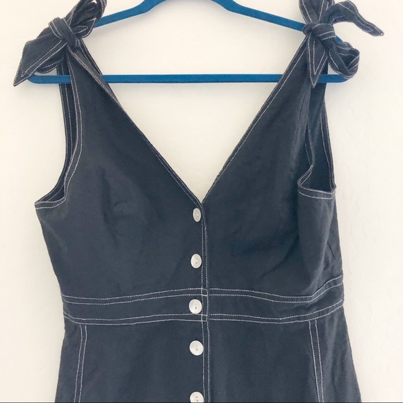 Free People London Town Overall Romper Black sz 8 - Picture 3 of 16